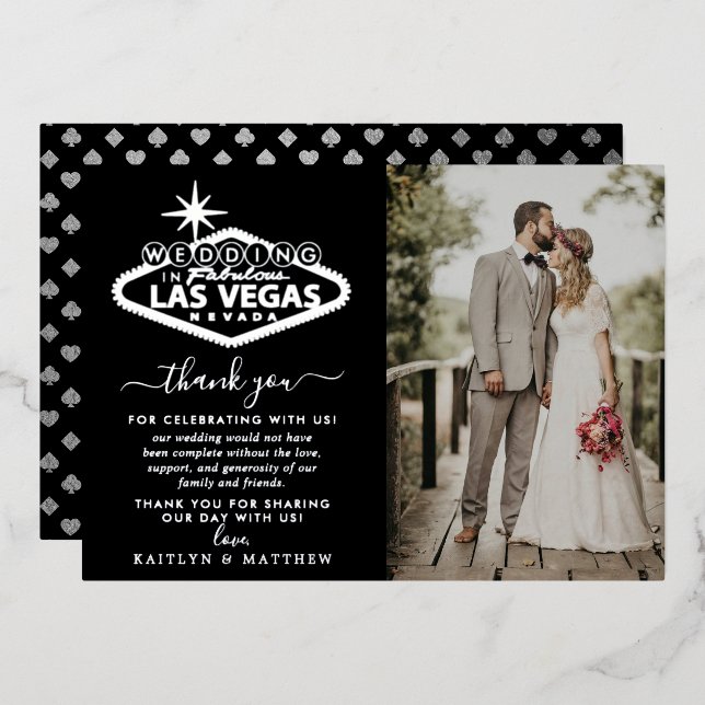 Elegant Las Vegas Destination Wedding Thank You (Front/Back)