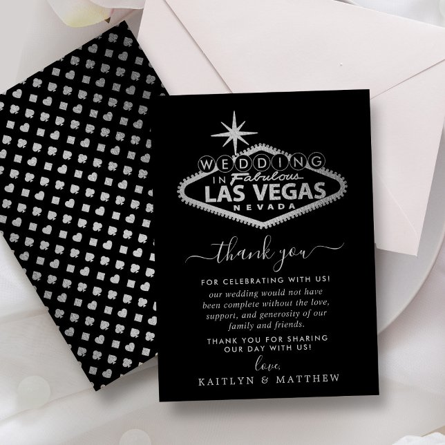Elegant Las Vegas Destination Wedding Thank You Card (Creator Uploaded)