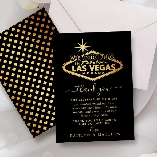 Elegant Las Vegas Destination Wedding Thank You Card (Creator Uploaded)