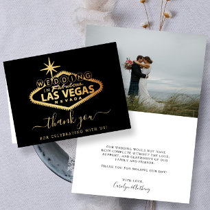 Elegant Las Vegas Destination Wedding Thank You Card