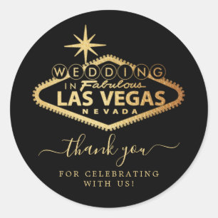 Elegant Las Vegas Destination Wedding Thank You Classic Round Sticker