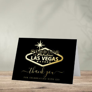 Elegant Las Vegas Destination Wedding Thank You Foil Greeting Card