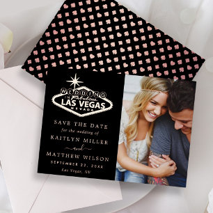 Elegant Las Vegas Wedding Photo Save The Date Real