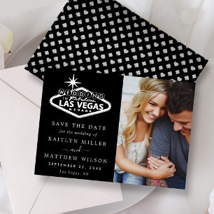 Elegant Las Vegas Wedding Photo Save The Date Real