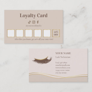 Elegant Lash Technician Loyalty Card