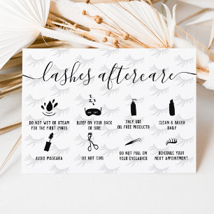 Elegant lashes aftercare black white illustration business card