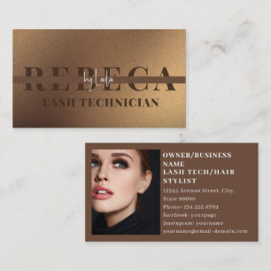 Elegant Lashes Brows Makeup Artist 1 Photo Business Card