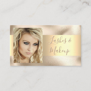 Elegant Lashes & Makeup Artist, DIY Name Gold/Gold Business Card