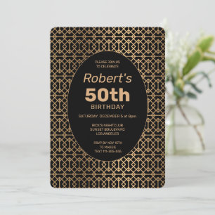 Elegant Lattice 50th Birthday Invitation
