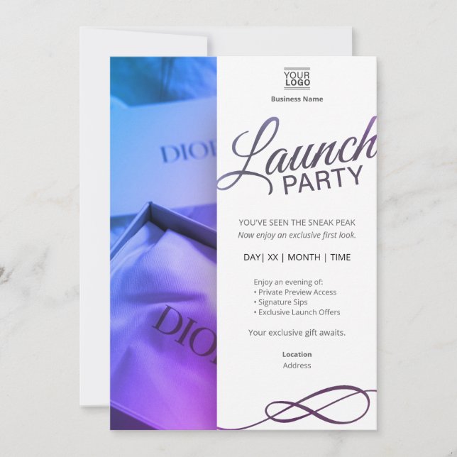 Elegant Launch Party Invitation Template (Front)
