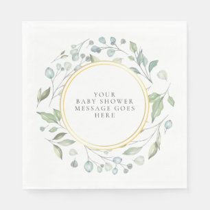 Elegant Laurel Garland Baby Shower Message Napkin