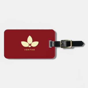 Elegant Laurel Silhouette on Burgundy Red Luggage Tag