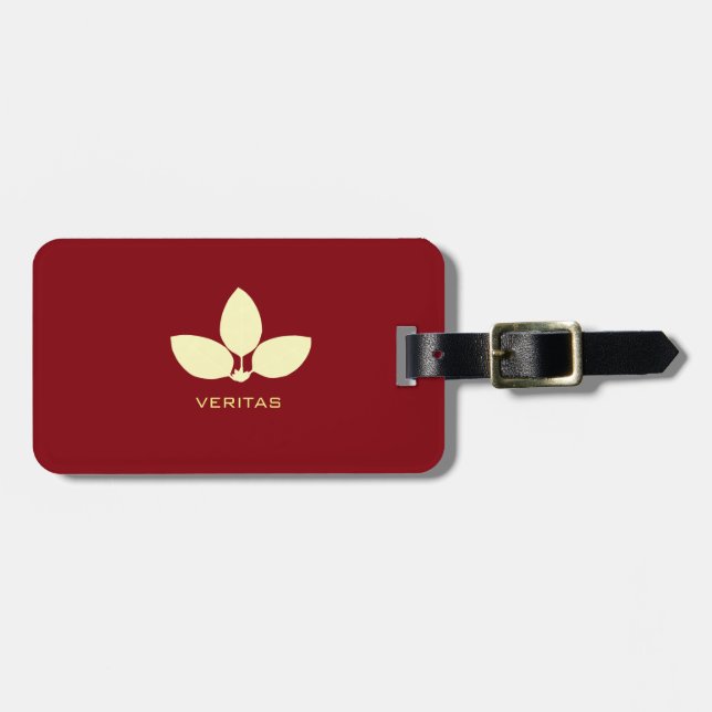 Elegant Laurel Silhouette on Burgundy Red Luggage Tag (Front Horizontal)