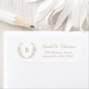 Elegant Laurel Wreath Monogram Return Address