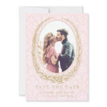 Elegant Laurel Wreath | Pink Damask Photo