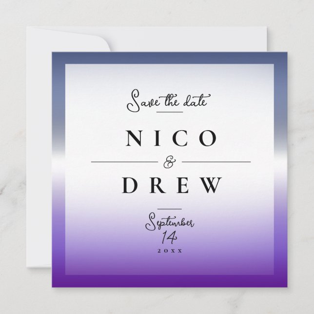 Elegant Lavendar Lesbian Pride Wedding  Save The Date (Front)