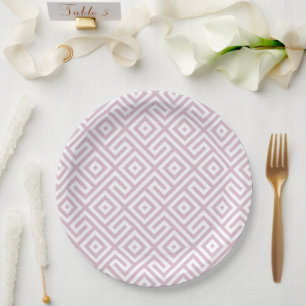 Elegant Lavender Abstract Geometric Pattern  Paper Plate
