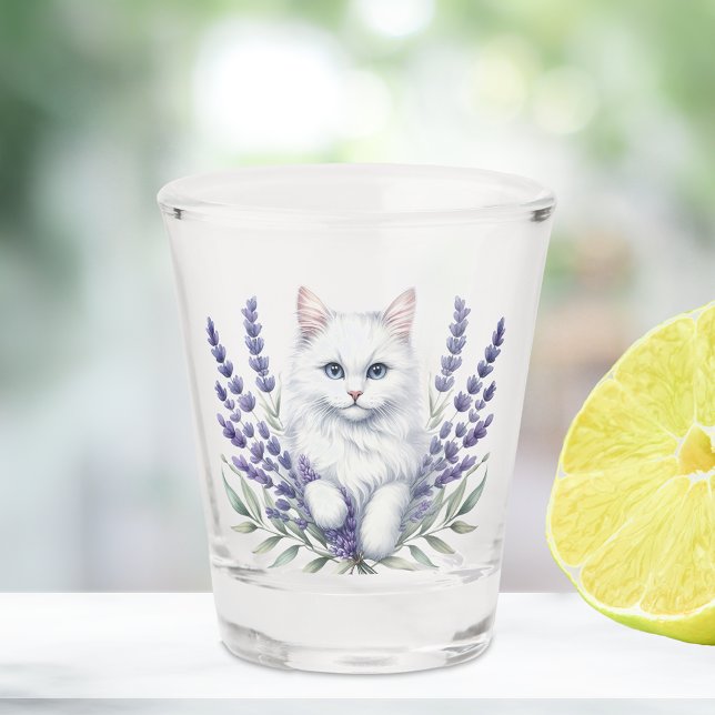Elegant Lavender and Cat Shot Glass (Creator Uploaded)