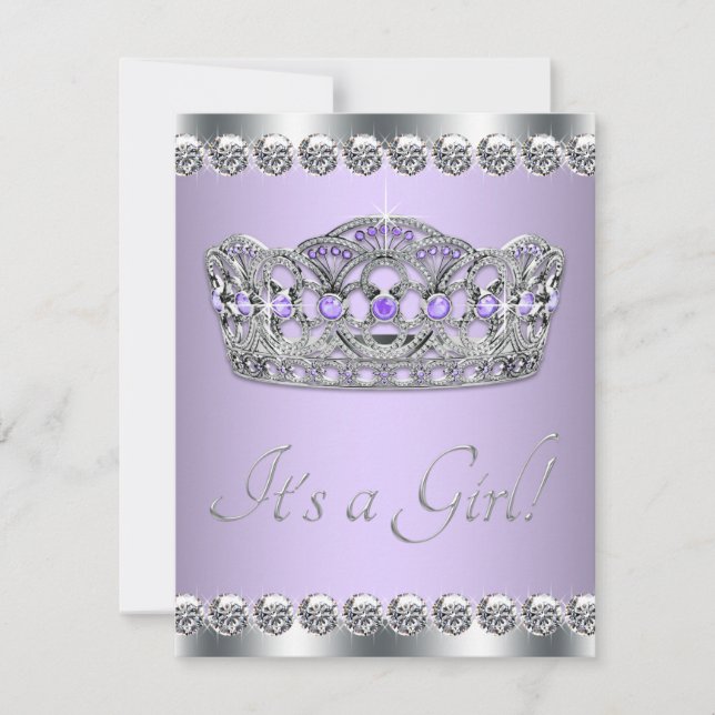 Elegant Lavender and Grey Baby Shower Invitation (Front)