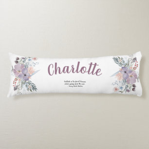 Elegant Lavender and Peach Flowers Body Cushion