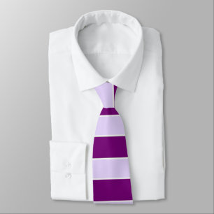Elegant Lavender and Purple Horizontal Stripes Tie