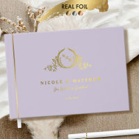 Elegant Lavender and Real Foil Monogram Wedding