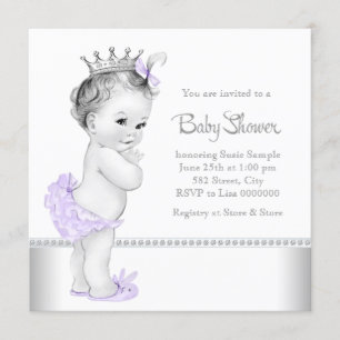 Elegant Lavender and Silver Baby Shower Invitation