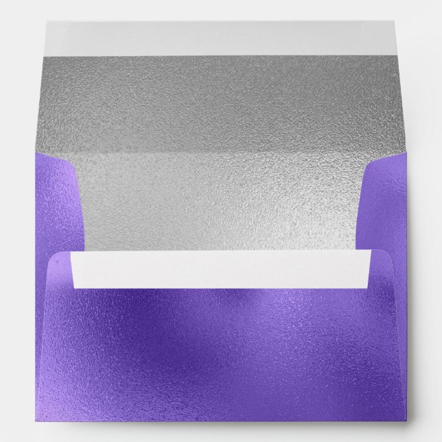 Elegant Lavender and Silver Foil Look Envelope (Back (Bottom))