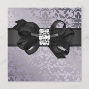 Elegant Lavender and Silver Invitation with Bow