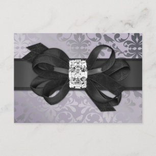 Elegant Lavender and Silver RSVP with Bow Card