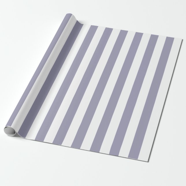 Elegant Lavender and White Striped Pattern Wrapping Paper (Unrolled)