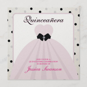 Elegant Lavender Blush and Black Quinceanera Invitation