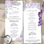 Elegant Lavender Boho Watercolor Floral Wedding Programme<br><div class="desc">This beautiful wedding program features an elegant floral boho chic design with hand painted roses and blossoms in shades of lavender, lilac, and dusty purple, surrounded by delicate sprigs of eucalyptus leaves and garden greenery. The titles are written in fancy script calligraphy, and there is space for your ceremony and...</div>