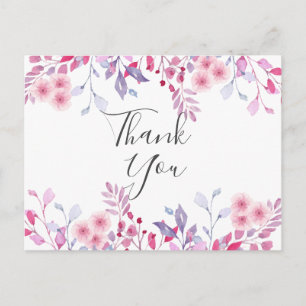 Elegant Lavender Bouquet Script Business Thank You Postcard