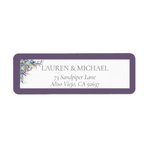 Elegant Lavender Bridal Shower Return Address