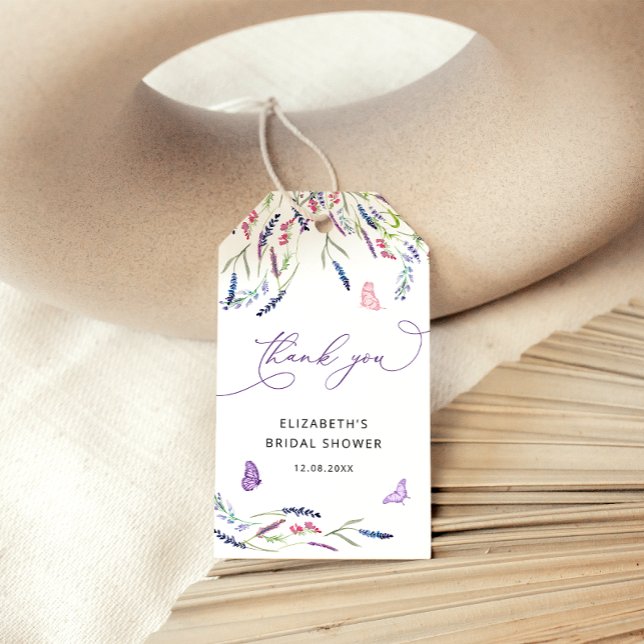 Elegant Lavender Bridal Shower Thank you  Gift Tag (Creator Uploaded)