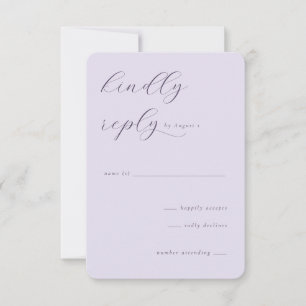 Elegant Lavender Calligraphy RSVP Card