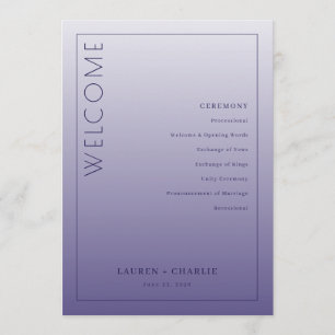 Elegant Lavender Ceremony Program Programme