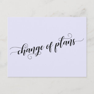 Elegant Lavender Change of Plans Postponed Wedding Postcard