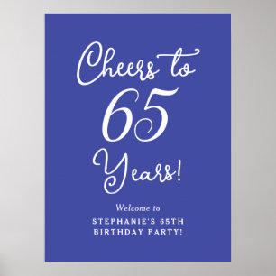 Elegant Lavender Cheers to 65 Years 65th Birthday Poster