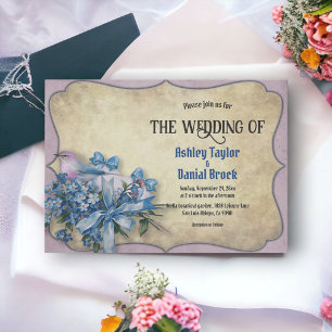 Elegant Lavender Country Floral Rustic Wedding Invitation