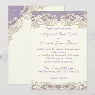 Elegant Lavender Country Wedding Invitation