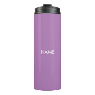 Elegant lavender custom name text monogram modern  thermal tumbler