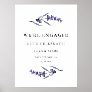 Elegant Lavender Engagement Party Welcome Poster