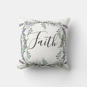 Elegant Lavender eucalyptus boho Watercolor Cushion