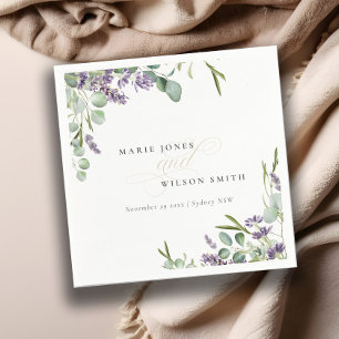 Elegant Lavender Eucalyptus Leafy Foliage Wedding Napkin