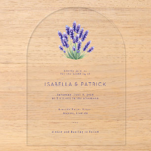 Elegant Lavender Floral Acrylic Invitations