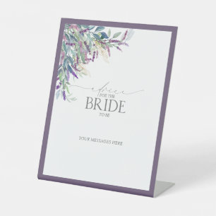 Elegant Lavender Floral Advice To The Bride Pedestal Sign