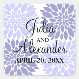 Elegant Lavender Floral Burst Wedding Seals