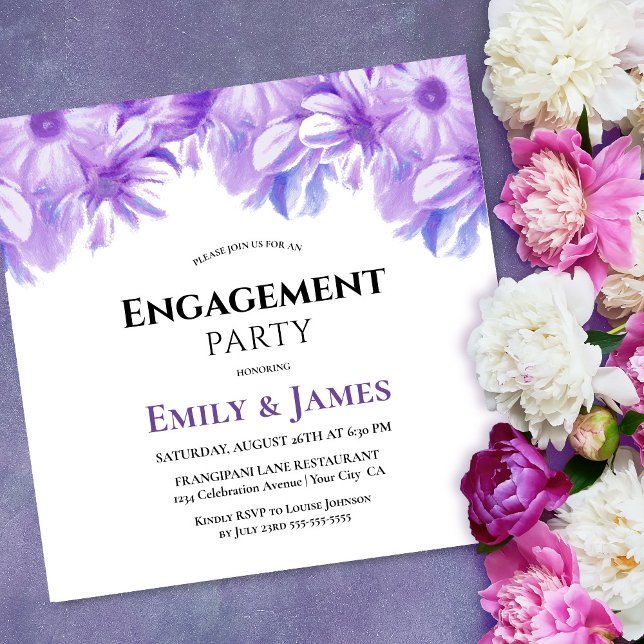 Elegant Lavender Floral Engagement Party Invitation (Creator Uploaded)